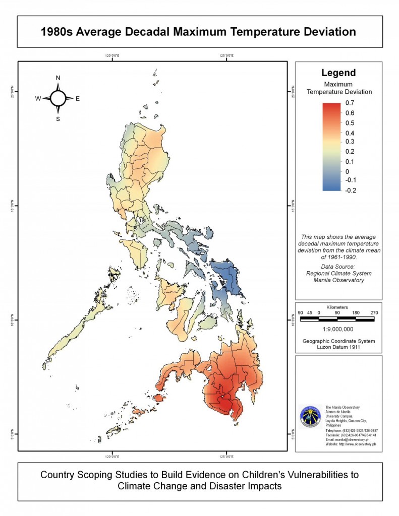 Average Decadal Maximum Temperature Deviation_Philippines_1980s ...