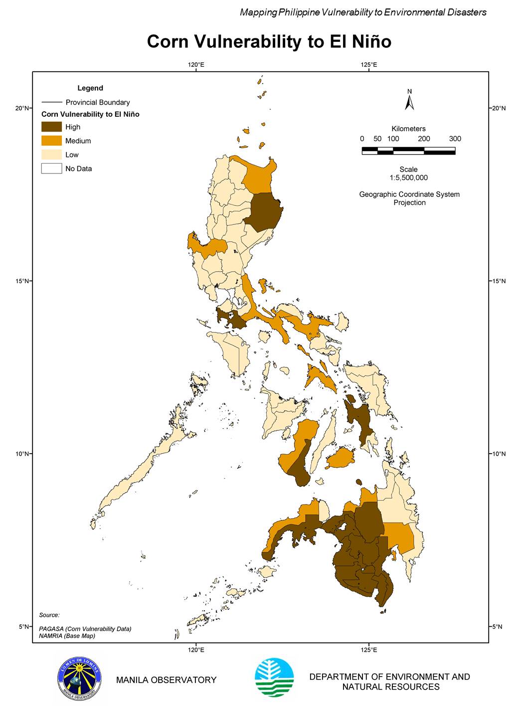 Corn Vulnerability to El Nino_Philippines (Produced_2006) – GEOPORTAL ...