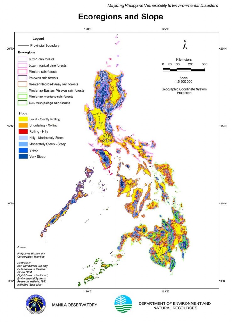 Ecoregions and Slope_Philippines (Produced_2005) – Manila Observatory ...