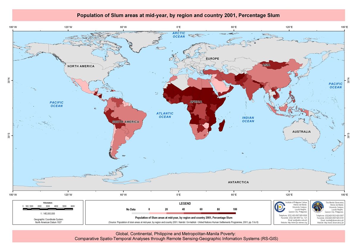 Population of Slum areas at mid-year, by region and country 2001 ...