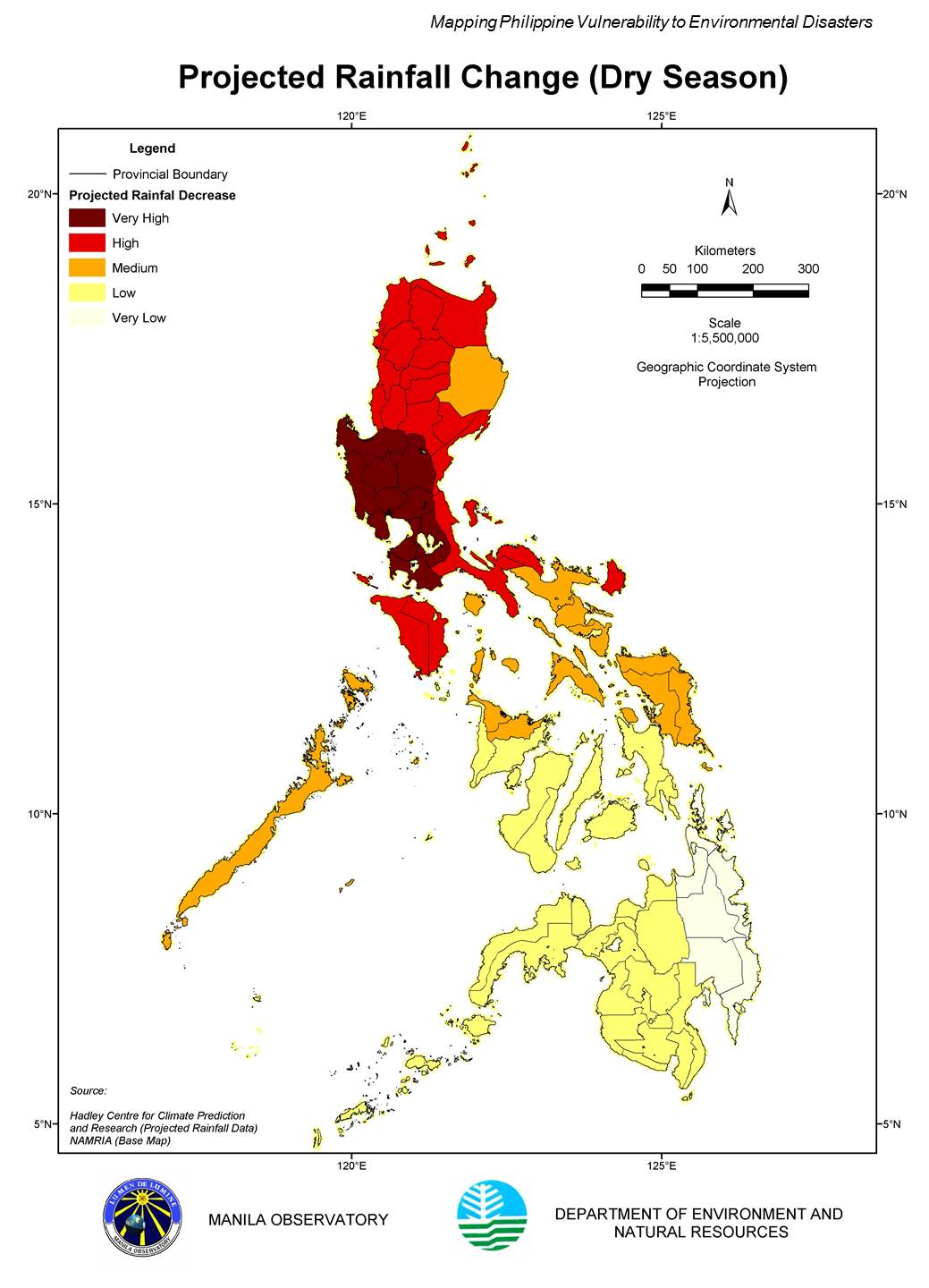 Projected Rainfall Change (Dry Season)_Philippines (Produced_2008 ...