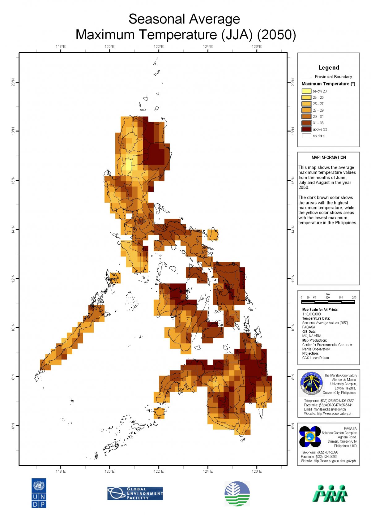 Seasonal Average Maximum Temperature (JJA) Philippines_2050 (Produced ...