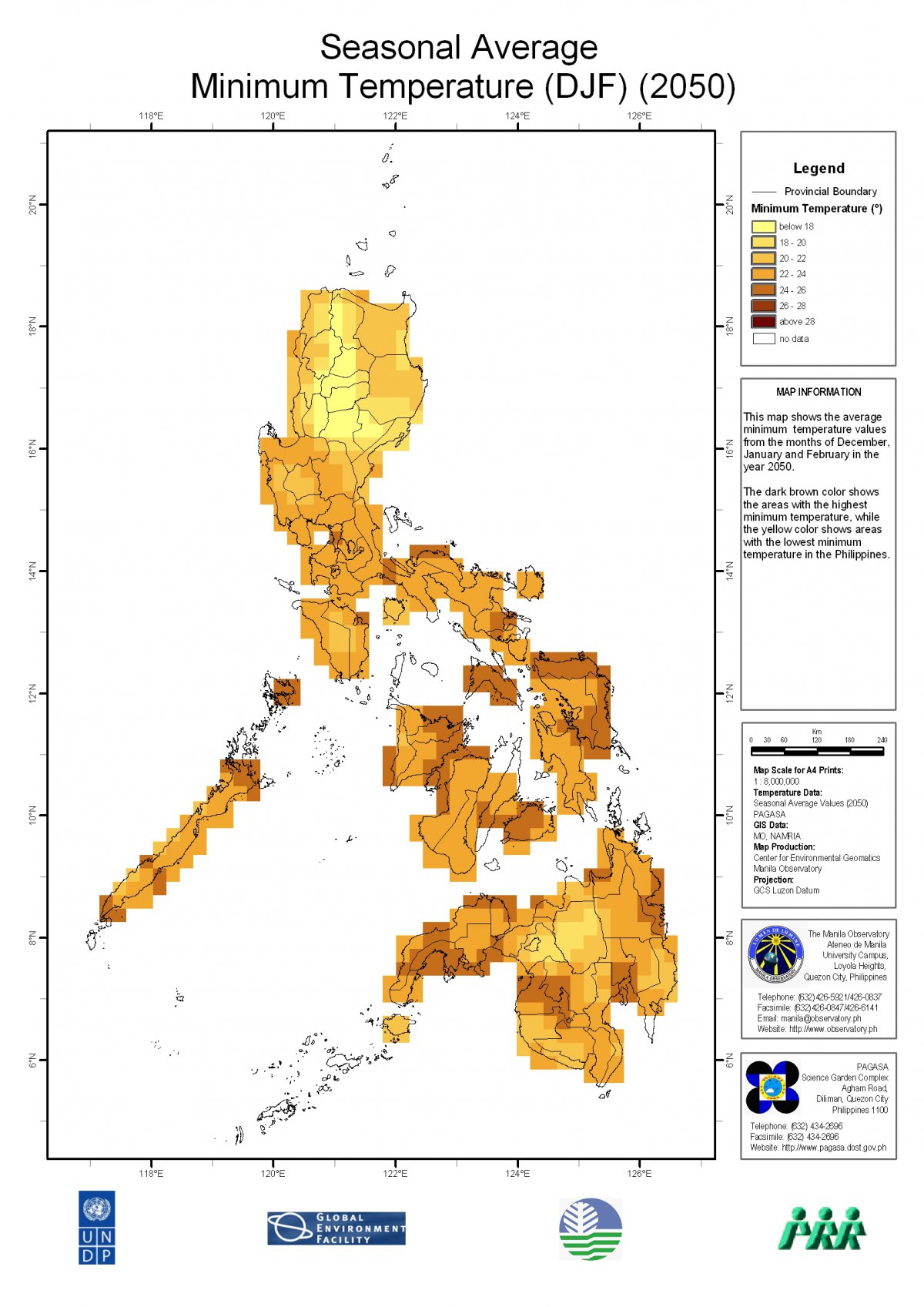 Seasonal Average Minimum Temperature (DJF) Philippines_2050 (Produced ...